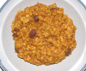 Pumpkin raisin oatmeal is my favorite breakfast in the cold winter months.